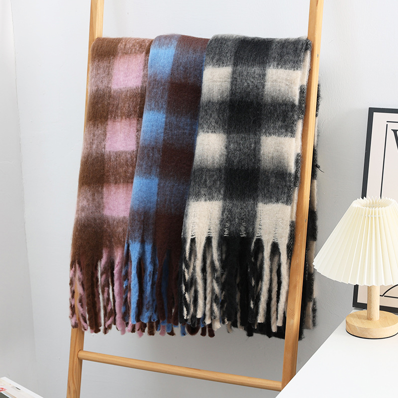 Woven Scarf Blanket - Winter New Plaid Luxury Big Scarf
