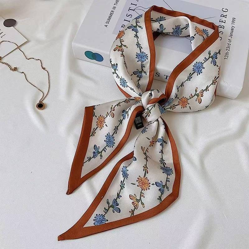 Vintage Floral Silk Silk Scarf - Ascot Neck Scarf review and price