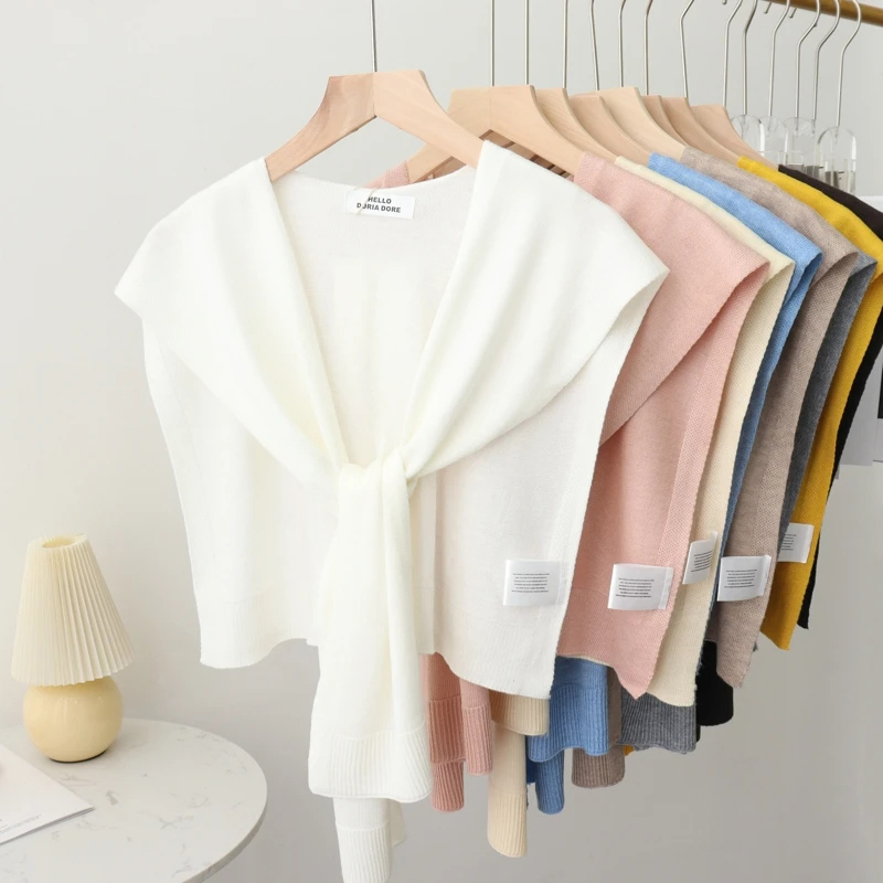 Korean Knitted Shawl Summer Ai - Ascot Neck Scarf review and price