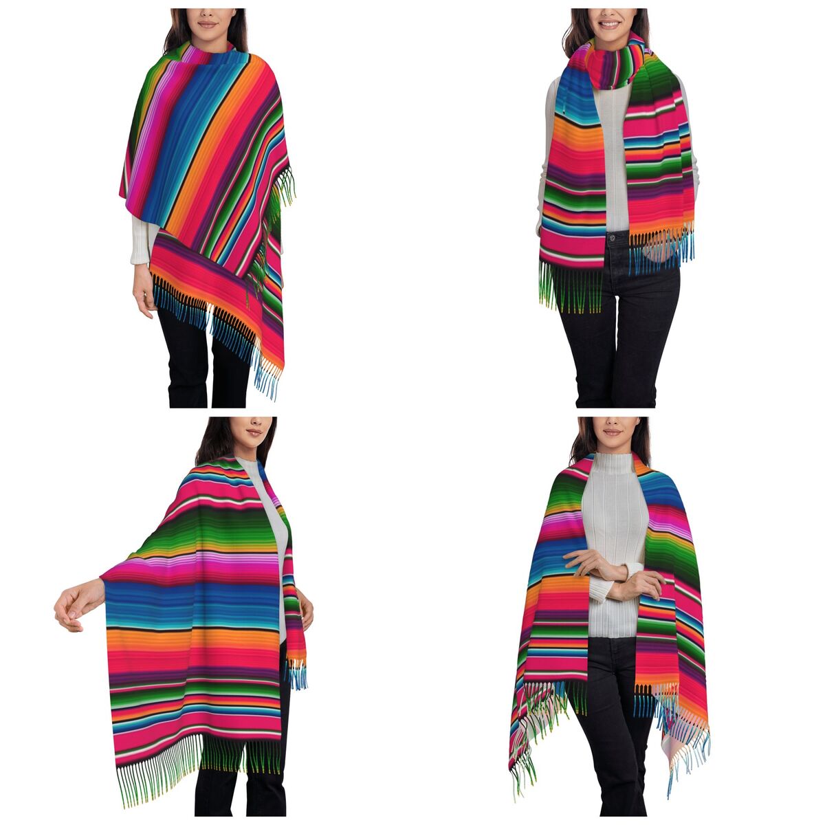 Mexican Blanket Striped Fiesta - Woven Scarf Blanket review and price