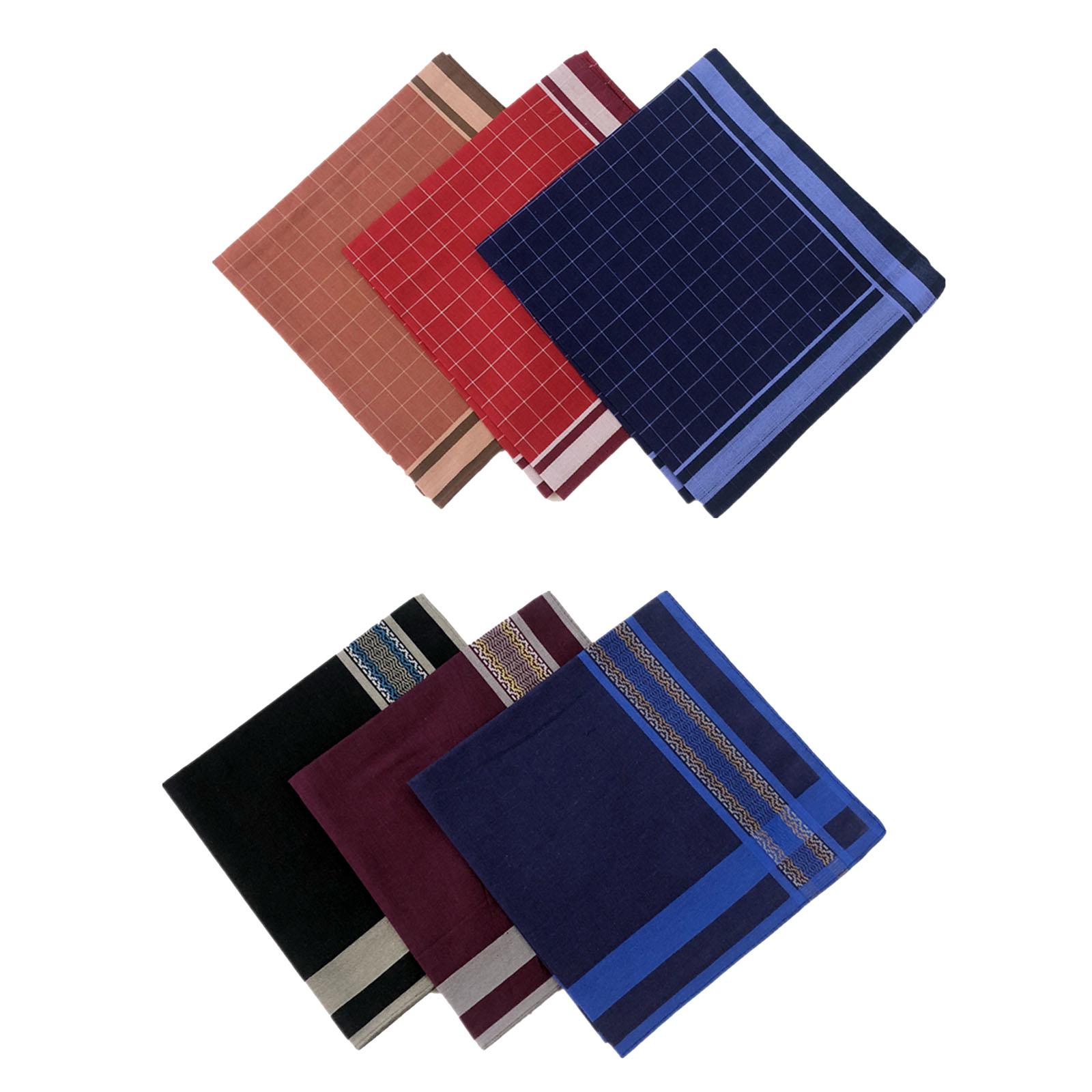 6 Pieces Dark Plaid Handkerchi - Handkerchief Cotton Men review and price