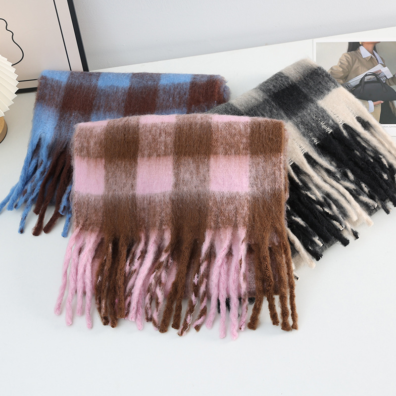 Winter New Plaid Luxury Big Sc - Woven Scarf Blanket review and price