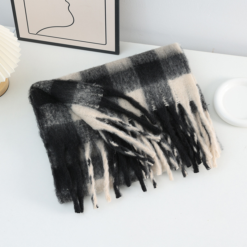 Winter New Plaid Luxury Big Sc - Woven Scarf Blanket review and price