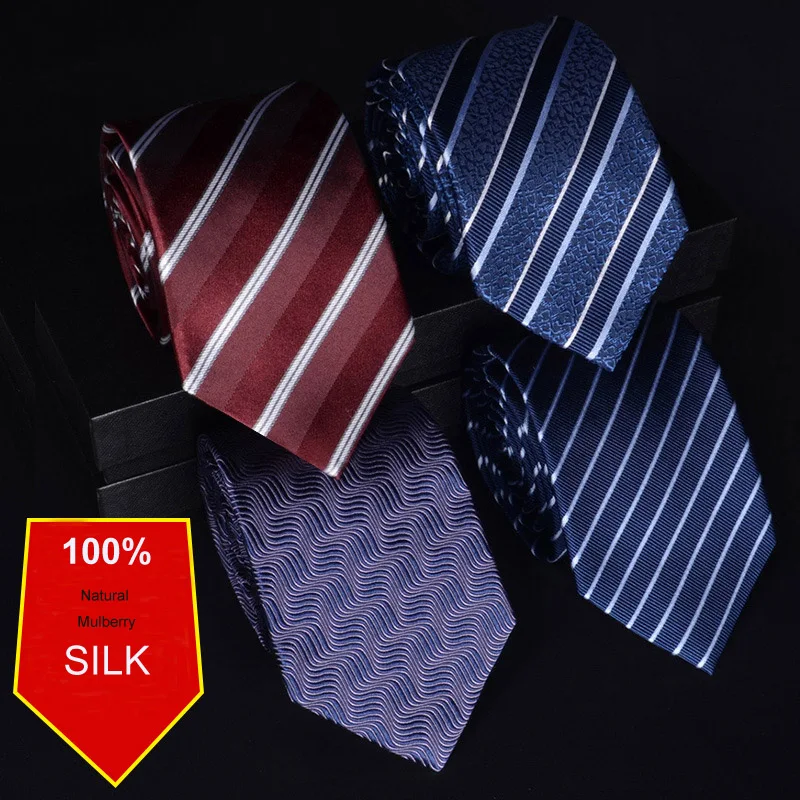 100% Silk Men's Tie Dress Busi - Silk Tie Striped review and price