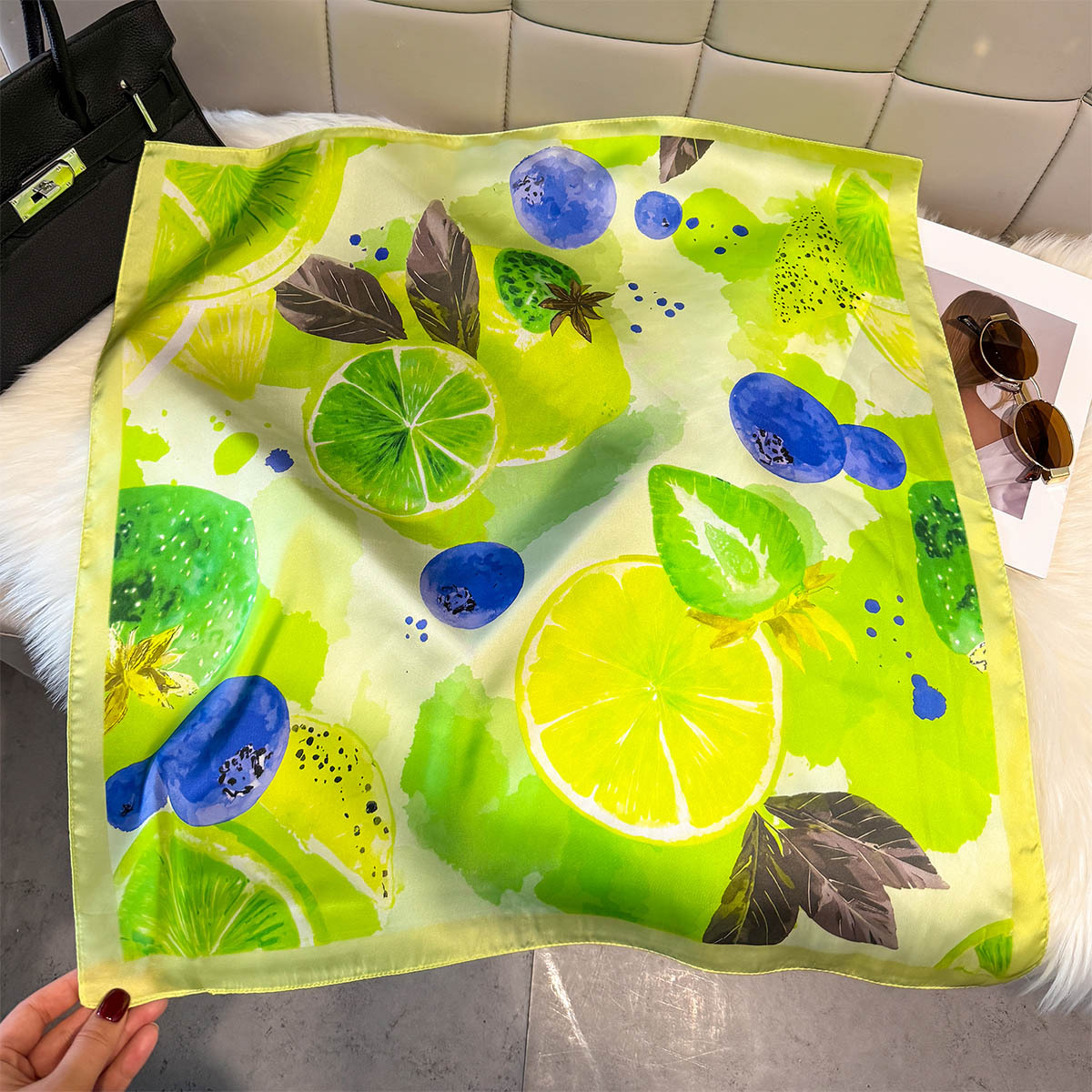 Fashion Lemon Fruit Pattern Sq - Ascot Neck Scarf review and price