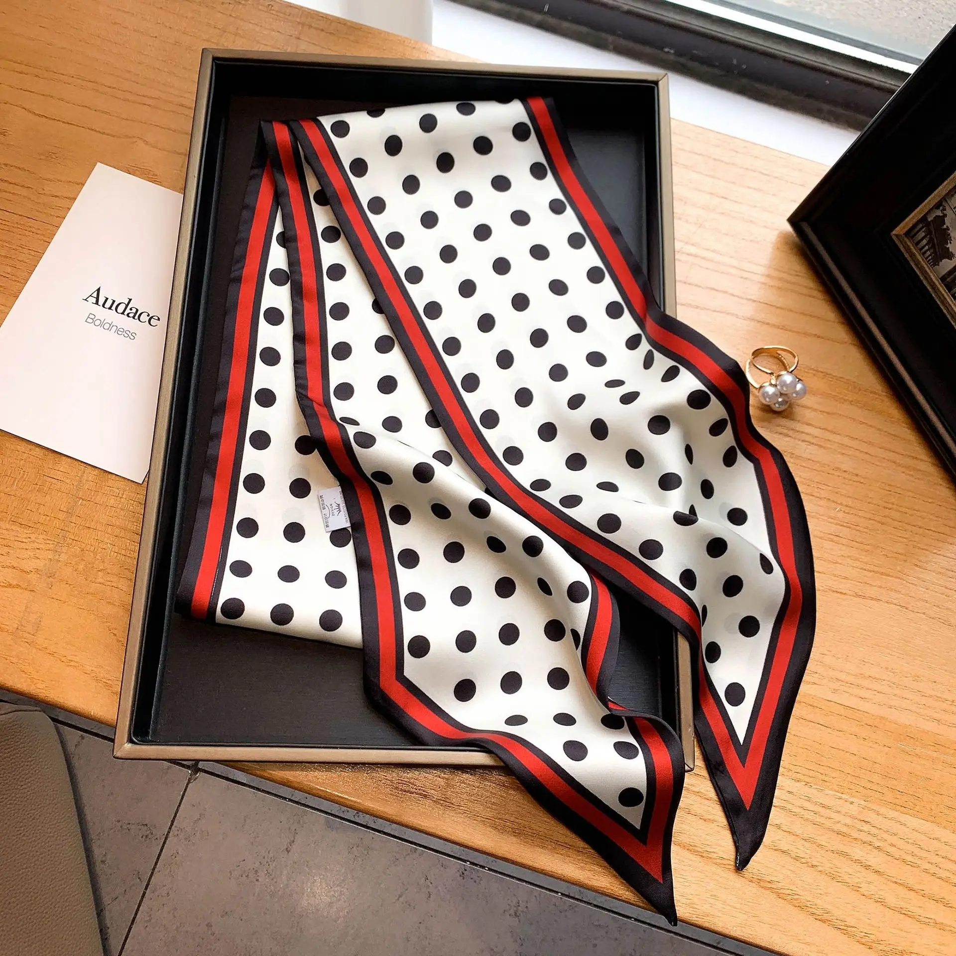 Polka Dots Scarf Long Shawl Fo - Ascot Neck Scarf review and price
