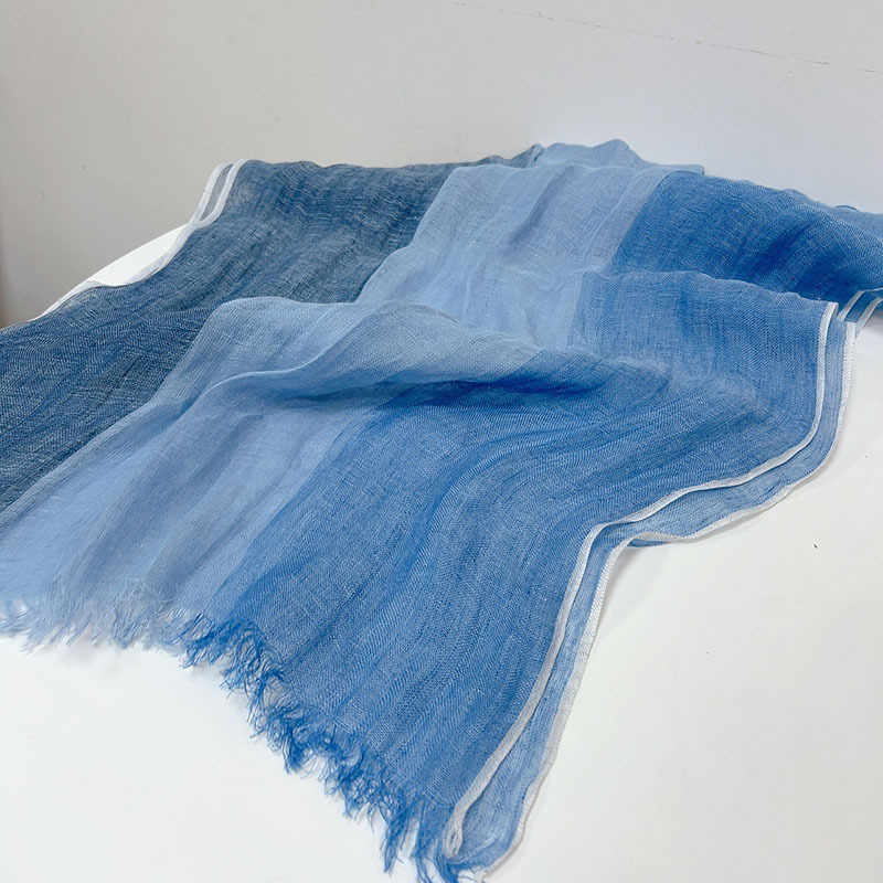 2024 New Purle Linen Blue Scar - Ascot Neck Scarf review and price