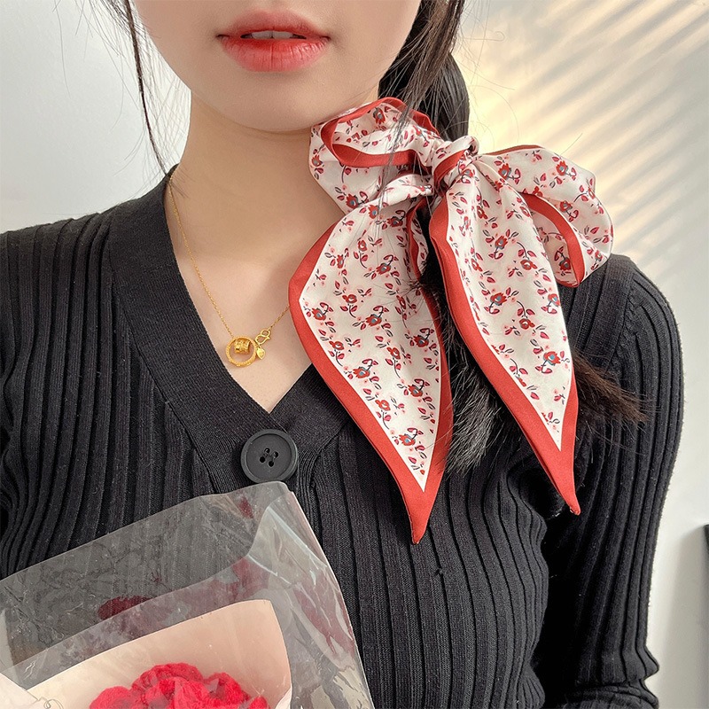 Women Fashion Red Floral Scarf - Ascot Neck Scarf review and price
