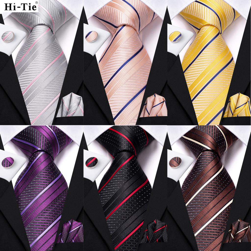 Hi-Tie Striped Black Red Mens  - Silk Tie Striped review and price