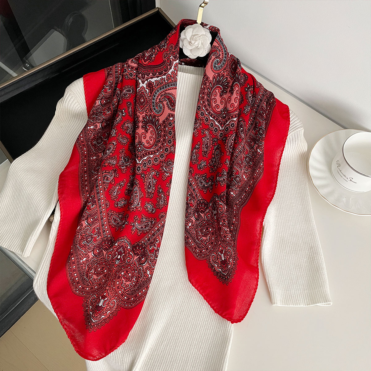 New Fashion 70X70cm Women's Sc - Bandana Cotton review and price